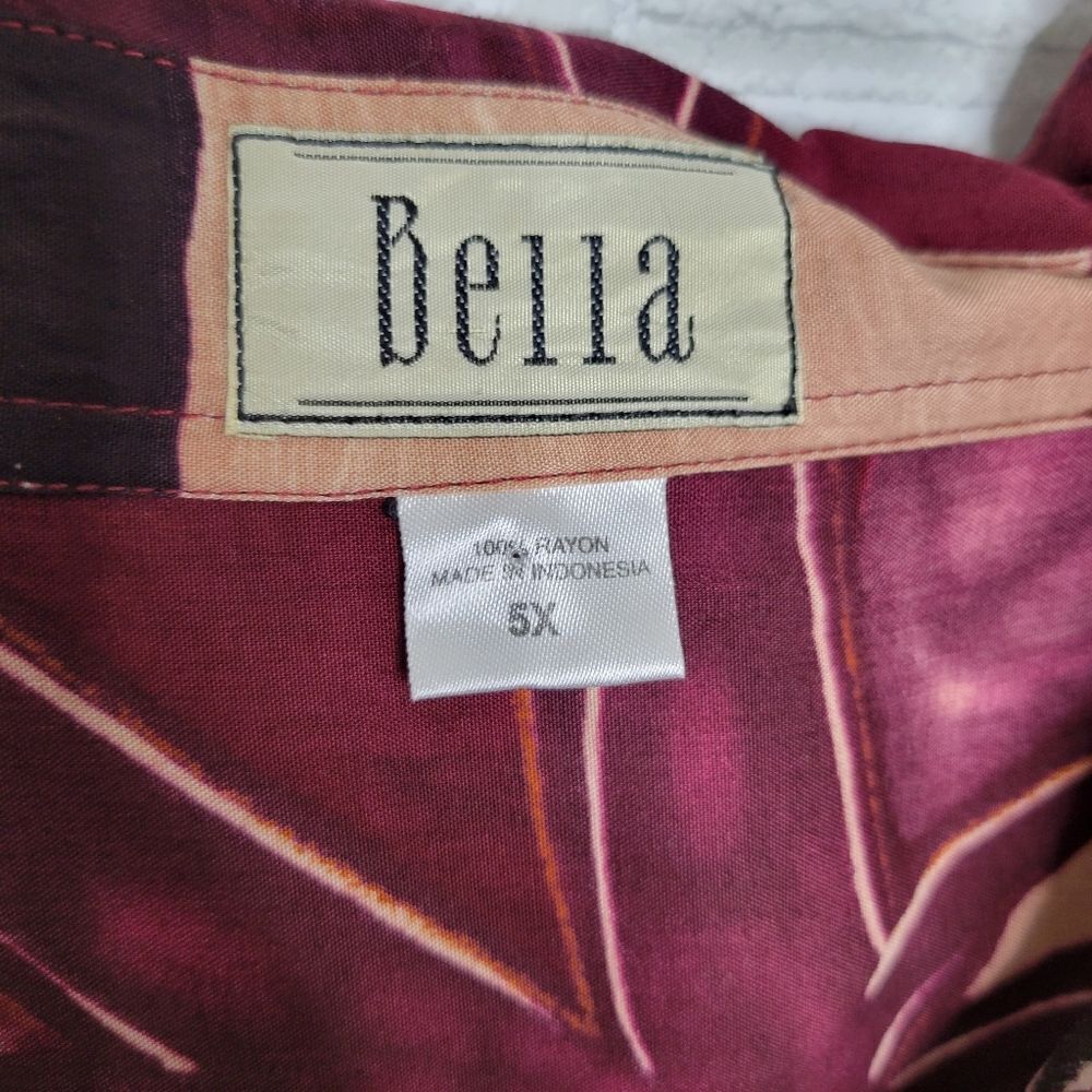 Bella Vintage Pink Black Gold Button Down Long Sleeve Shirt - Picture 2 of 3